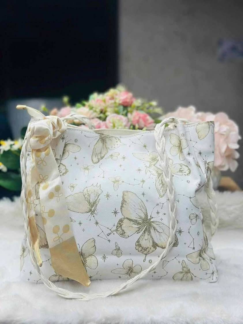 Butterfly Print PU Leather Ladies Tote Bag for Women | Shop Now