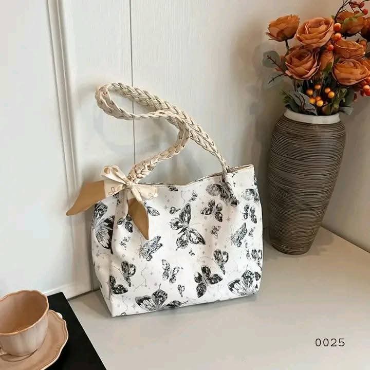 Butterfly Print PU Leather Ladies Tote Bag for Women | Shop Now