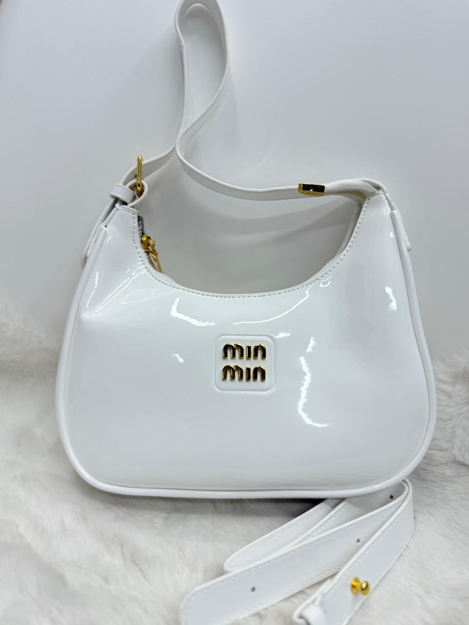 Minmin Glossy PU Leather Purse Bag for Women