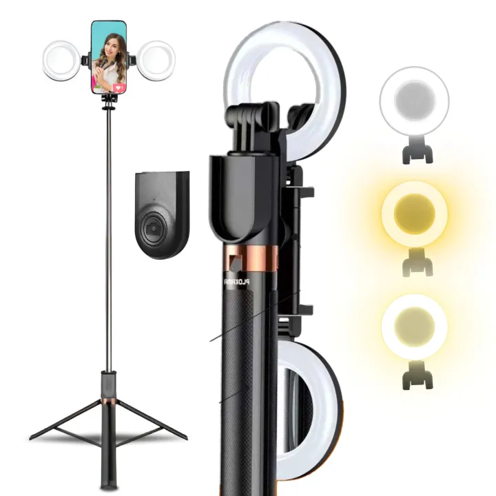 K9 Pro Ultra Long Selfie Stick Tripod Stand & Ring Light