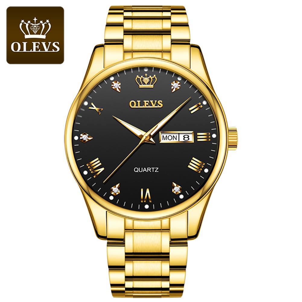 OLEVS 9931G Golden Black Men Watch | Shop Now