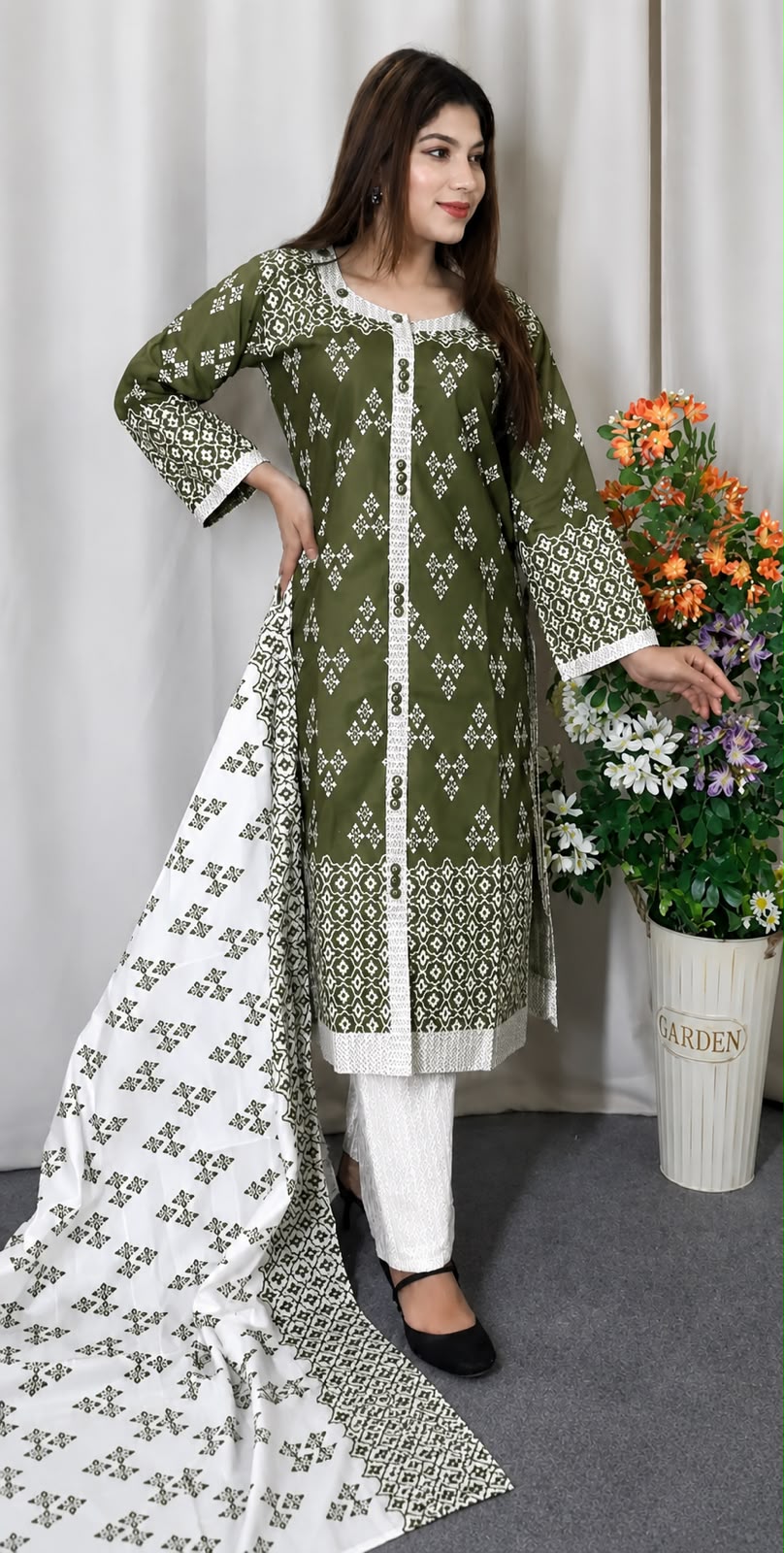 Cotton Readymade Three Piece