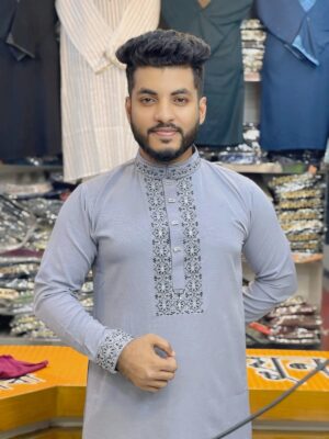 Embroidery Panjabi with sequin embroidery cuff design Shop Now BD Online