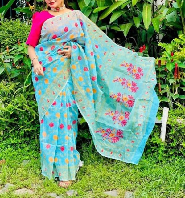Half Silk Handprited Sarees