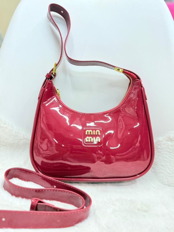 Minmin glossy PU leather purse bag for women with elegant design