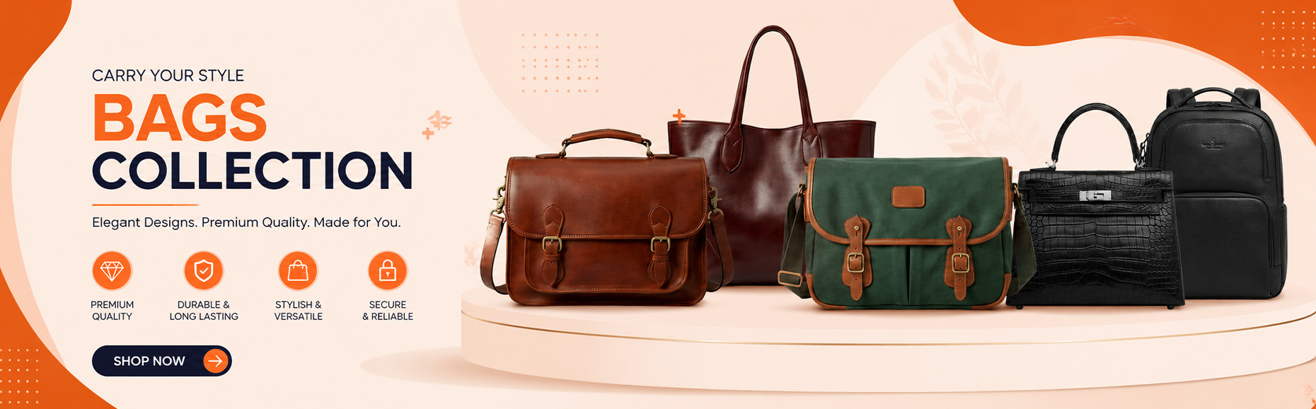 Premium quality elegant ladies handbags and durable travel backpacks available at Shop Now BD Online e-commerce store