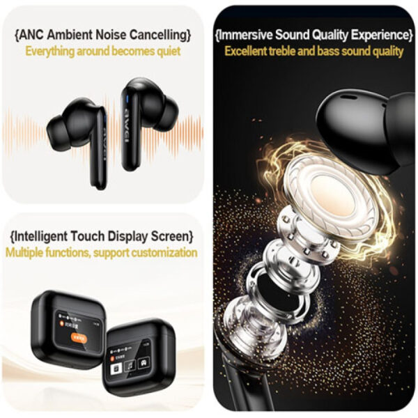 Awei T56 ANC Earbuds with LED Touch Display Shop Now BD Online