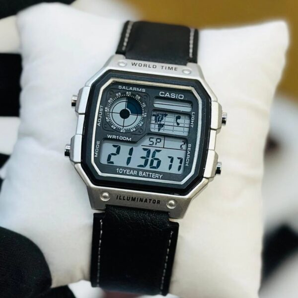 Casio Illuminator Leather Strap Premium Watch World Map Display Shop Now BD Online