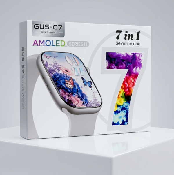 GUS-07 Series 11 Smart Watch with AMOLED Display and 7 in 1 Strap Combo