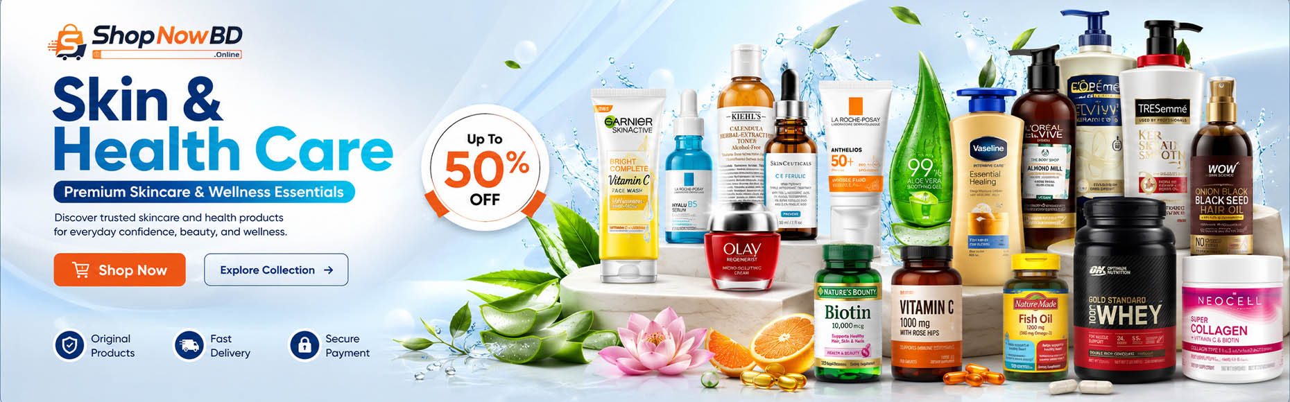 Premium quality authentic skin and health care essentials available at Shop Now BD Online e-commerce store