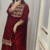Ac Cotton Garara Three Piece Full Sequence Embroidery Suit with Stone Work Dupatta