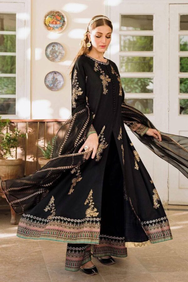 Afsan Set Three Piece Ac Cotton Suit with Afsan Print Organza Dupatta