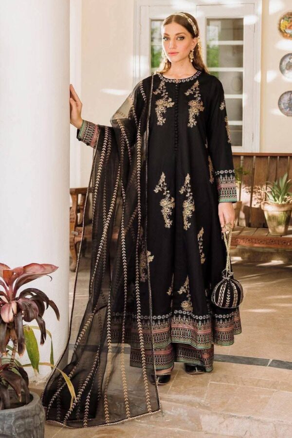 Afsan Set Three Piece Ac Cotton Suit with Afsan Print Organza Dupatta
