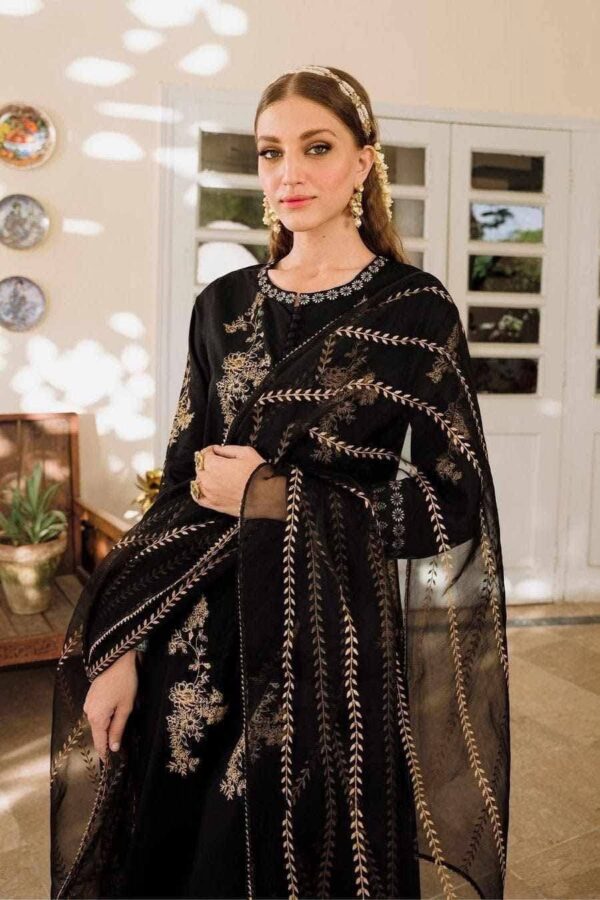 Afsan Set Three Piece Ac Cotton Suit with Afsan Print Organza Dupatta