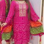 Chunri Boutique 3 Pcs Dress Printed Cotton Silk Kameez with Butter Silk Pant
