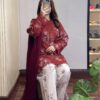 Cotton Dress with Skin Print and Lace Work Full Set 3 Piece Salwar Kameez