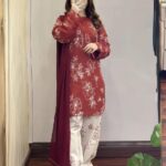 Cotton Dress with Skin Print and Lace Work Full Set 3 Piece Salwar Kameez