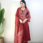 Cunri Print Three Piece Soft Cotton Suit with Glass Work and Printed Dupatta