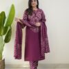 Cunri Print Three Piece Soft Cotton Suit with Glass Work and Printed Dupatta