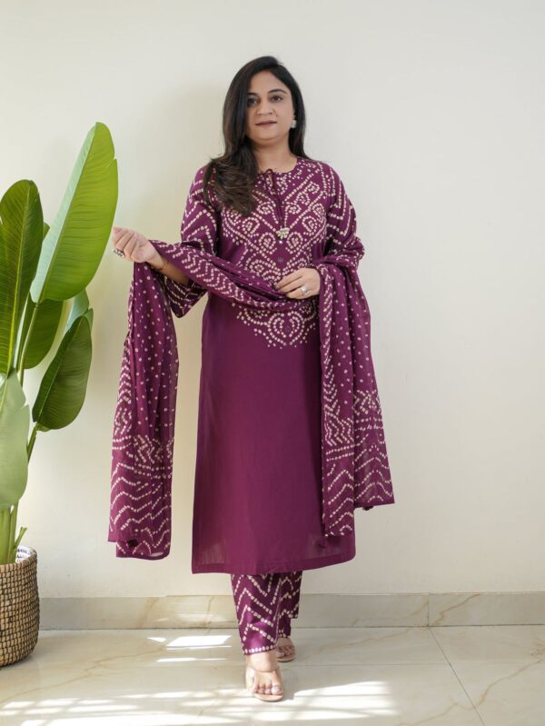 Cunri Print Three Piece Soft Cotton Suit with Glass Work and Printed Dupatta