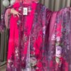 Digital Print Three Piece Cherry Fabric Suit with 5 Hat Georgette Dupatta