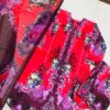 Digital Print Three Piece Cherry Fabric Suit with 5 Hat Georgette Dupatta