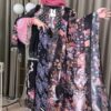 Digital Print Three Piece Cherry Fabric Suit with 5 Hat Georgette Dupatta