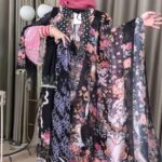 Digital Print Three Piece Cherry Fabric Suit with 5 Hat Georgette Dupatta