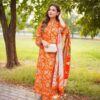 Digital Print Three Piece China Microstitch Suit with Lace Work and Georgette Dupatta