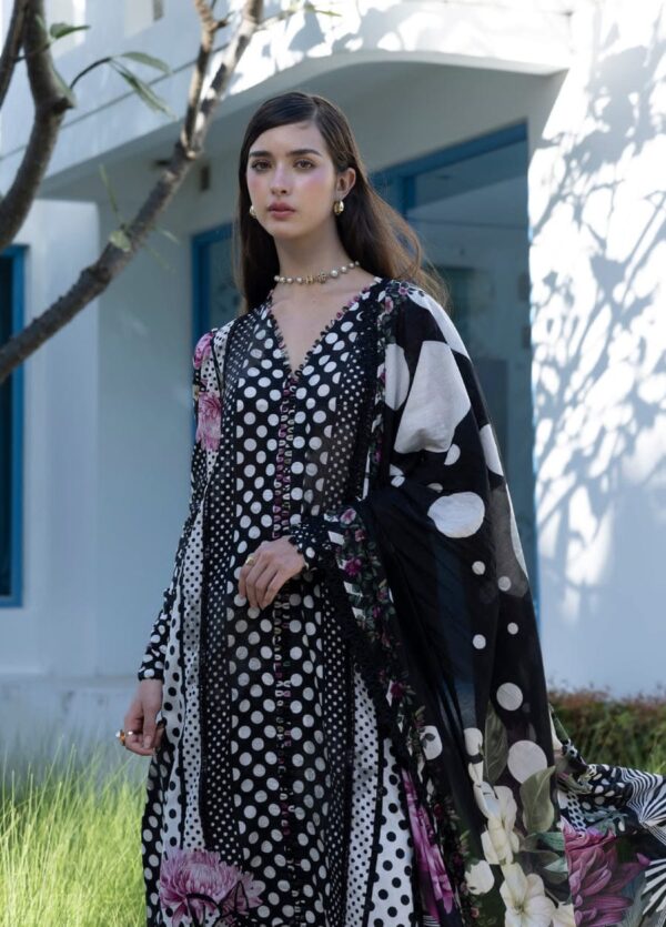 Digital Print Three Piece Micro Stitch Suit with Lace Work and Georgette Dupatta