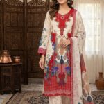 Digital Print Three Piece Micro Stitch Suit with Kota Silk Digital Printed Dupatta