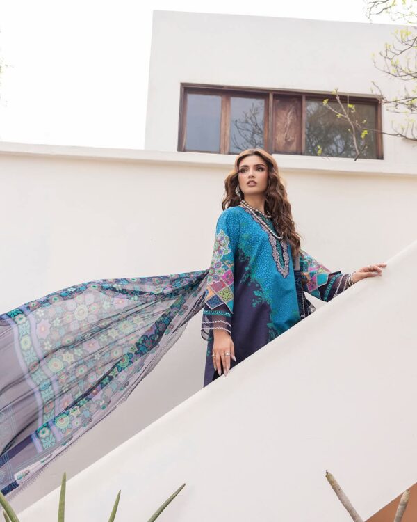 Digital Printed 3 Pieces China Microstitch Suit with Georgette Dupatta