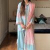 Digital Printed 3 Pieces China Microstitch Suit with Lace Work and Georgette Dupatta