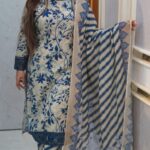 Digital Printed 3 Pieces China Microstitch Suit with Lace Work and Georgette Dupatta