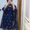 Exclusive Garara Dress Premium Cotton Embroidery Suit with Digital Printed Georgette Dupatta