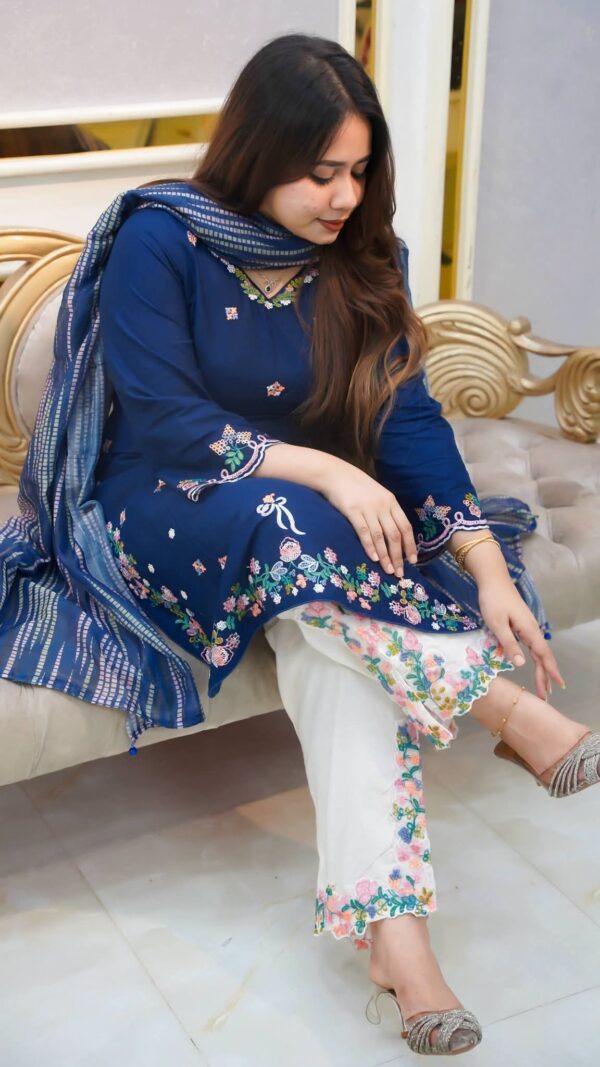 Exclusive Garara Dress Premium Cotton Embroidery Suit with Digital Printed Georgette Dupatta