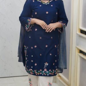 Exclusive Garara Dress Premium Cotton Embroidery Suit with Digital Printed Georgette Dupatta