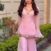 Georgette Sequence Three Piece Suit with Inner Attached Kameez and Georgette Palazzo