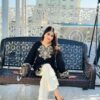 Kalo Kanti Two Piece Black Cotton Suit with Golden Zari Heavy Embroidery Work
