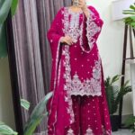 New Viral Premium Gararah Indian Georgette Suit with Heavy Embroidery and Repeat Work