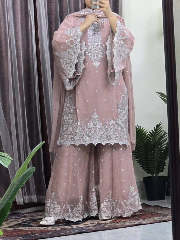 New Viral Premium Gararah Indian Georgette Suit with Heavy Embroidery and Repeat Work