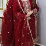 Premium Soft Jorjet With Sequence Embroidery Three Piece Suit with Inner Attached