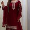 Premium Soft Jorjet With Sequence Embroidery Three Piece Suit with Inner Attached