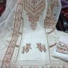 Sada Bahar Three Piece Pakistani Design Sada Bahar Tissue Suit with Full Body Sequence Embroidery