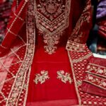 Sada Bahar Three Piece Pakistani Design Sada Bahar Tissue Suit with Full Body Sequence Embroidery