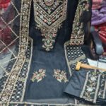 Sada Bahar Three Piece Pakistani Design Sada Bahar Tissue Suit with Full Body Sequence Embroidery