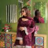 Samusilk Three Piece Gown Purple Samu Silk Suit with Sequence Zari Work