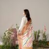 White Farsy Dress Premium Cotton Embroidery Salwar Kameez with Georgette Digital Printed Dupatta