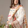 White Farsy Dress Premium Cotton Embroidery Salwar Kameez with Georgette Digital Printed Dupatta