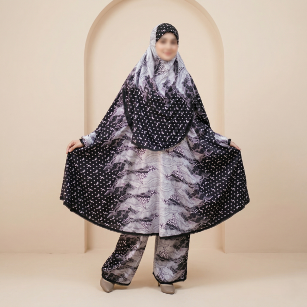 elegant palazzo long khimar set, palazzo khimar set, long khimar with palazzo, linen khimar set, abaya khimar set, islamic clothing women bd, shop now bd